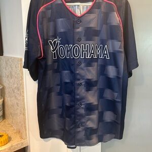 Yokohama DeNA Baystars Baseball Uniform Men's Navy MAKI #2 Size Large